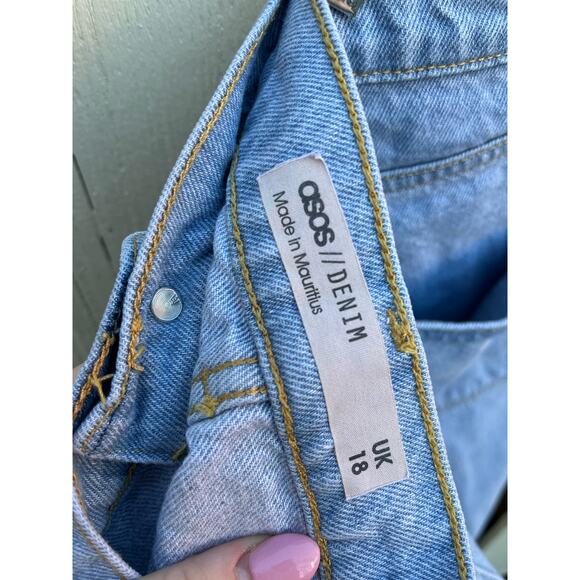 ASOS Light Wash Distressed Relaxed Fit Jeans Size 14 - Picture 5 of 5